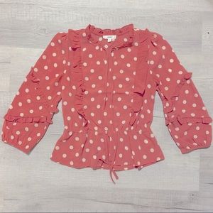 Polkadot Peplum Ruffles Blouse